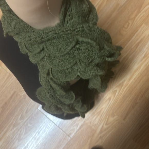 Emporio  Enzo Deep Olive Green Infinity Scarf. - Picture 6 of 9